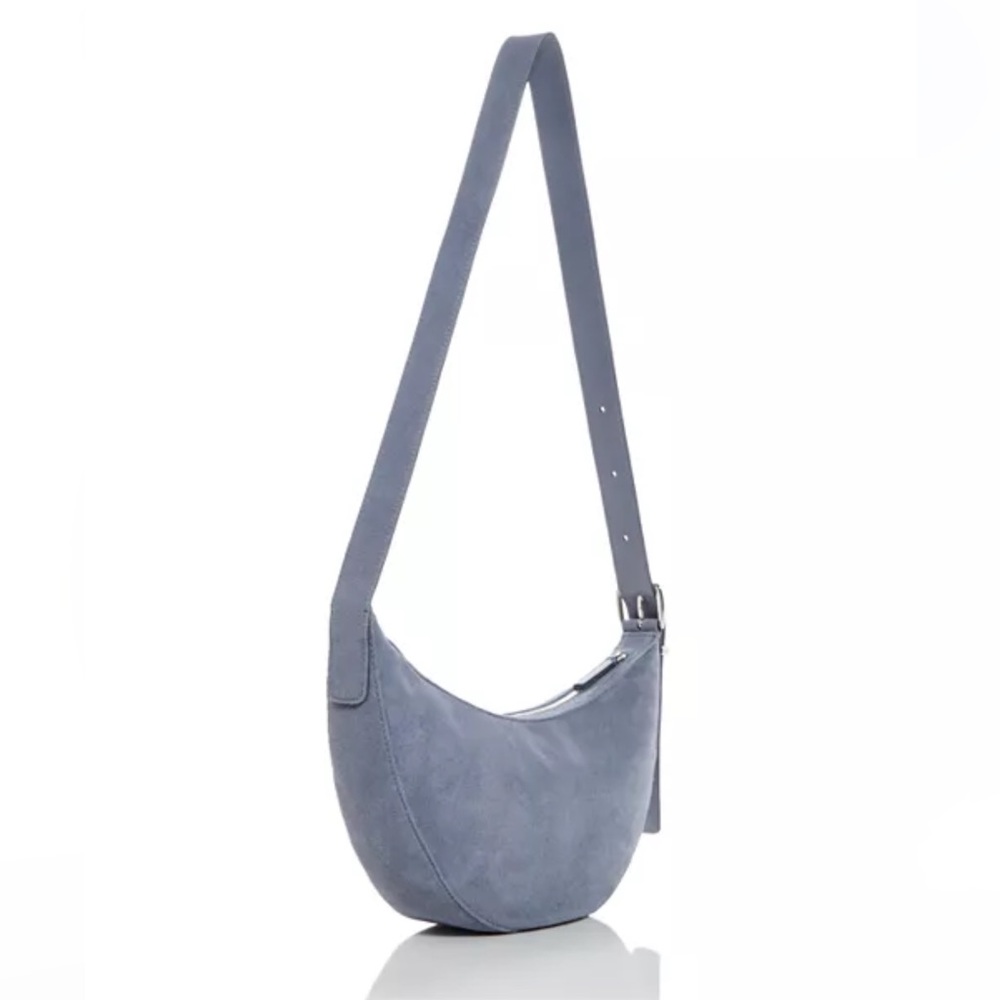 Greyish Blue Suede Crossbody Bag